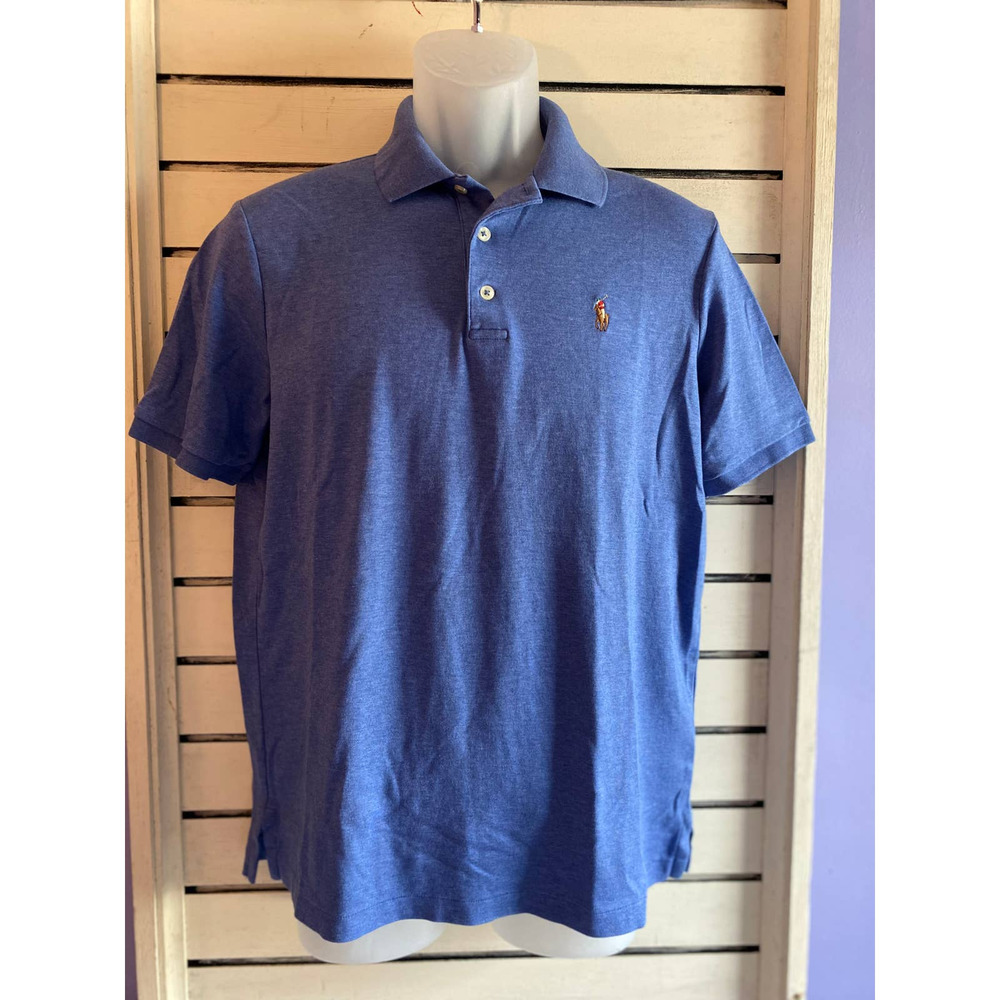 Polo Ralph Lauren mens polo shirt  Medium Classic fit blue short sleeve cotton